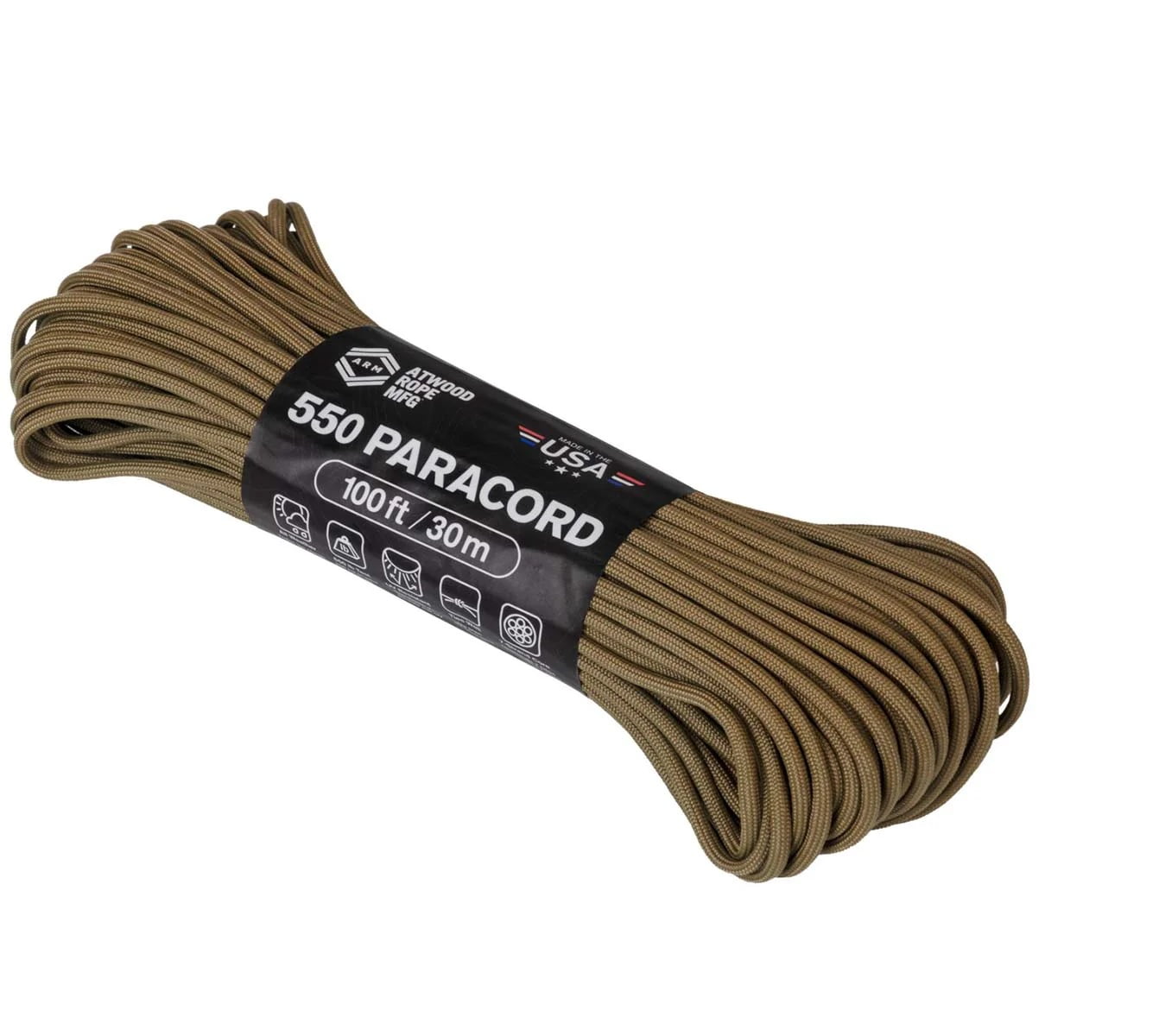 PARACORD 550LB MARROM COYOTE BROWN (30M) - ATWOOD