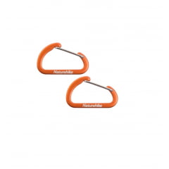 MOSQUETÃO CHAVEIRO NATUREHIKE D-MINI 4CM (PAR) LARANJA