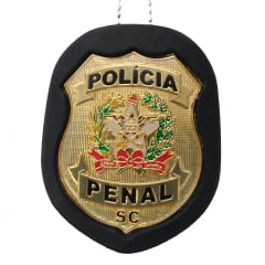 DISTINTIVO POLICIA PENAL SC PRETO E DOURADO