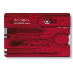 SWISS CARD CLASSIC VERMELHO TRANSLUCIDO - VICTORINOX