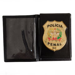 PORTA FUNCIONAL DEPARTAMENTO DE POLICIA PENAL SC COURO PRETO
