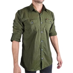 CAMISA TÉCNICA SAFARI UV50+ MASCULINA VERDE - HARD ADVENTURE