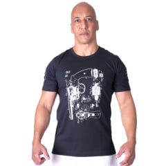 CAMISETA MASCULINA CONCEPT COLT 45 PARTS PRETA TEAM SIX