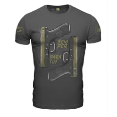 CAMISETA MASCULINA CONCEPT GLOCK SEMPER PARATUS CINZA TEAM SIX