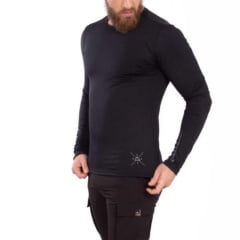 CAMISETA SEGUNDA PELE THERMIC UV50+ MASCULINO PRETO - ALPEN