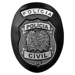 DISTINTIVO POLICIA CIVIL SC PRETO ESCOVADO