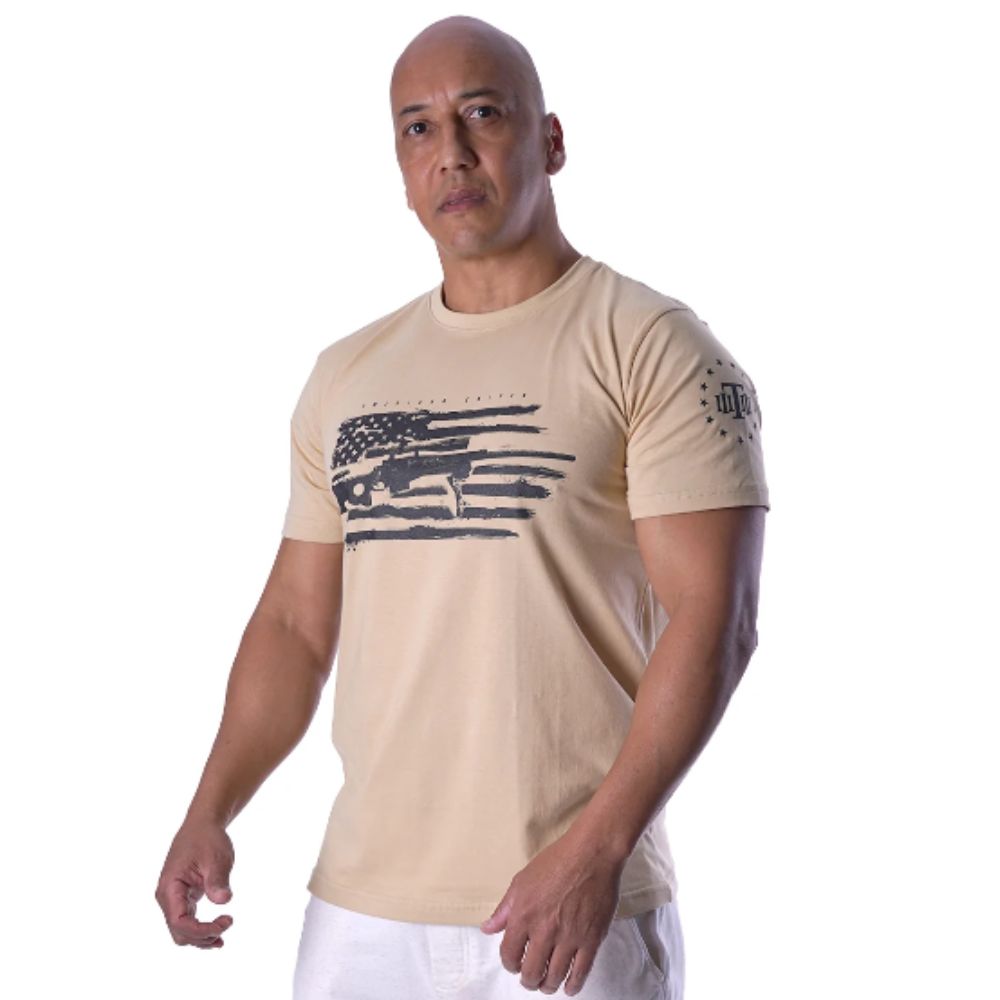 CAMISETA MASCULINA CONCEPT AMERICAN SNIPER BEGE TEAM SIX