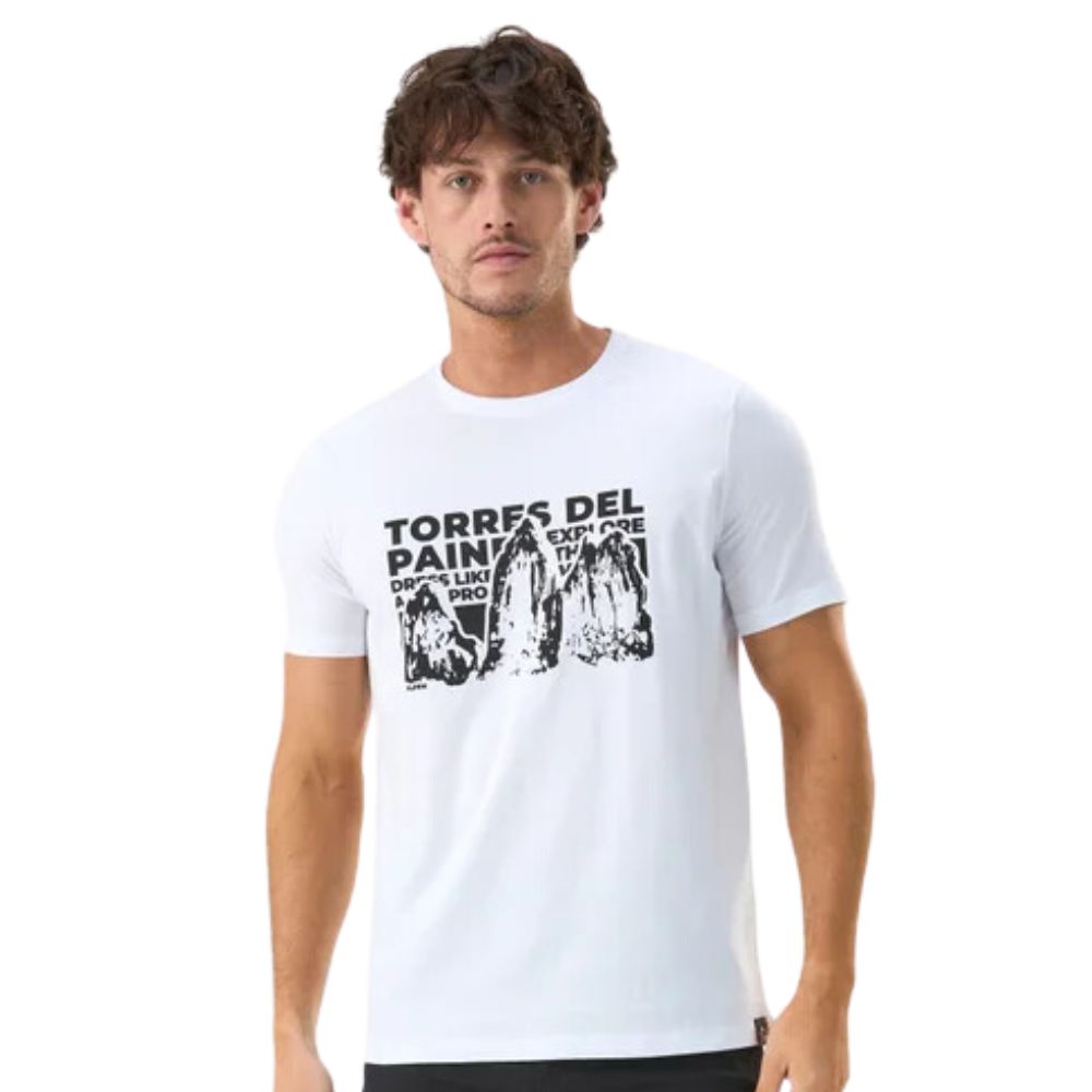 CAMISETA TORRES DEL PAINE MASCULINA BRANCO OPTICO ALPEN